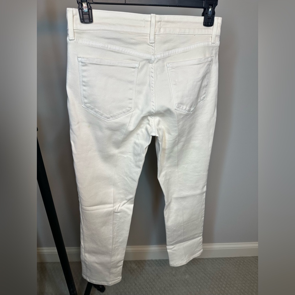 Sz 6 NYDJ Slim fit ivory pants high rise straight leg